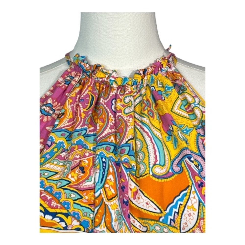 EUC Rachel Zoe women’s sleeveless paisley halter top | size L - Picture 2 of 9